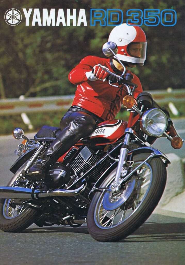 brochure publicte 350 rd yamaha la !moto est a frejus avec retro legende