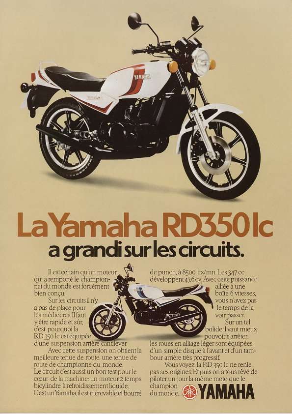 publicite yamaha 350 rdlc 4L0