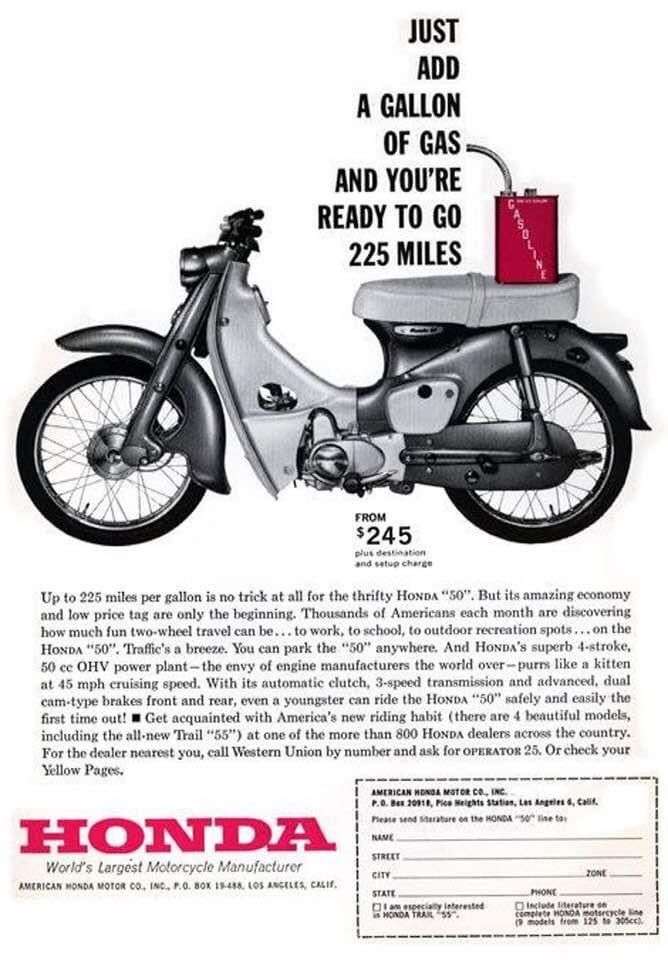 publicite et bon, de commande honda super cub d epoque